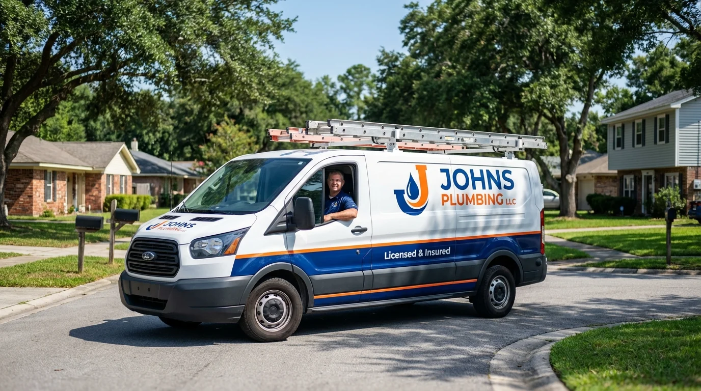 Johns Plumbing LLC service van in Fultondale, AL