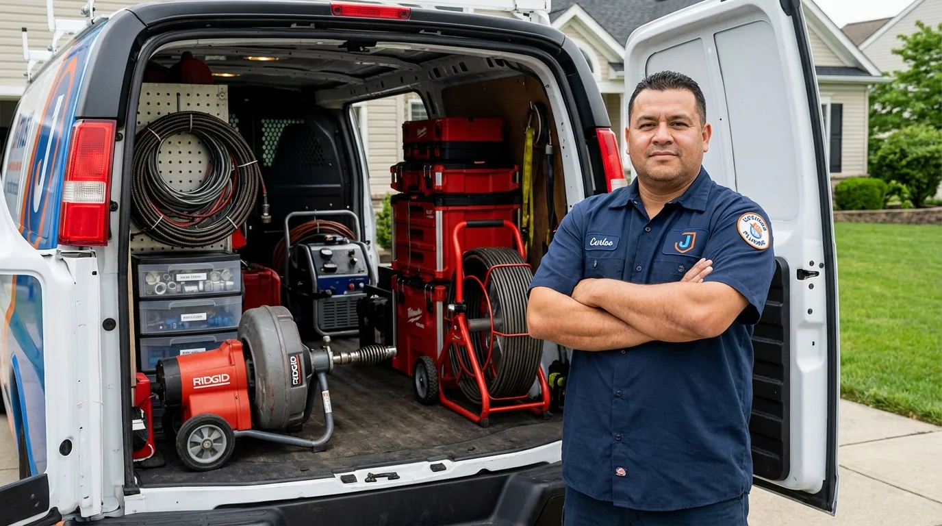 Professional drain cleaning equipment and Johns Plumbing LLC plumber in Fultondale
